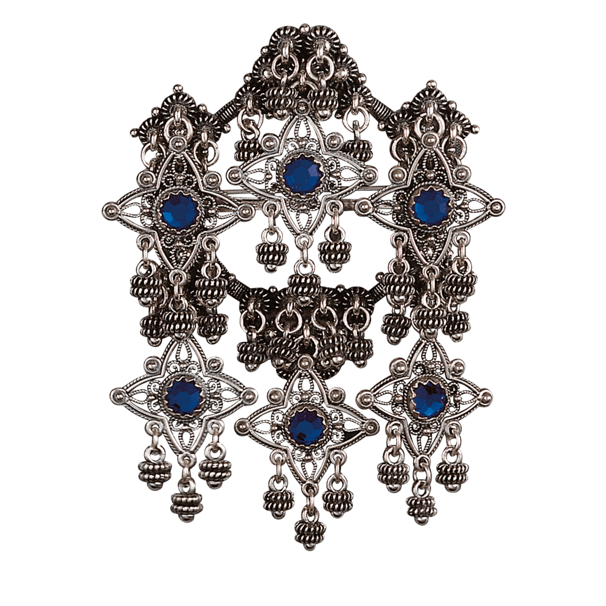 Sølje Telemark Bøheradsring med blå stein, oksidert 224129 - Bjerveur.noSølje Telemark Bøheradsring med blå stein, oksidert 224129