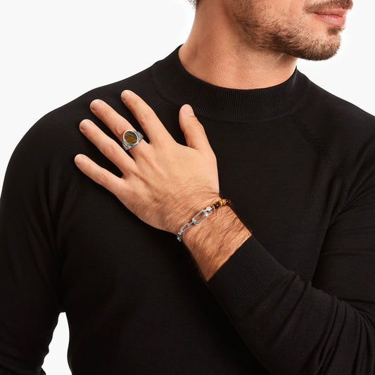Sølvsvertet armbånd med brune perler A2088 - 826 - 2 - Bjerveur.noSølvsvertet armbånd med brune perler A2088 - 826 - 2