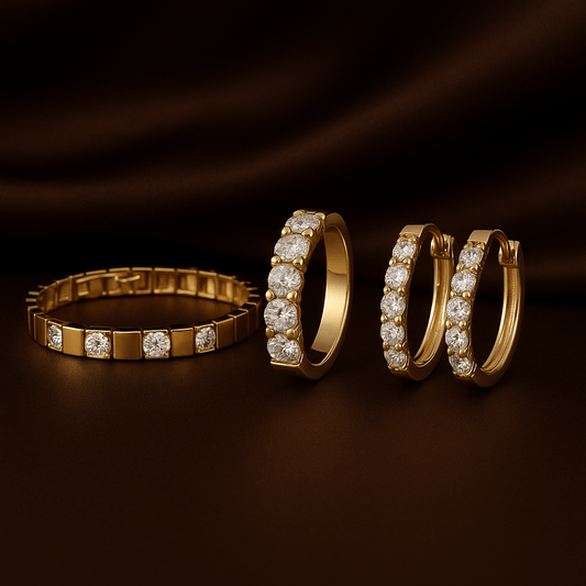 Eksklusiv eleganse: Gullringer, armbånd og øreringer med diamanter - Bjerveur.no