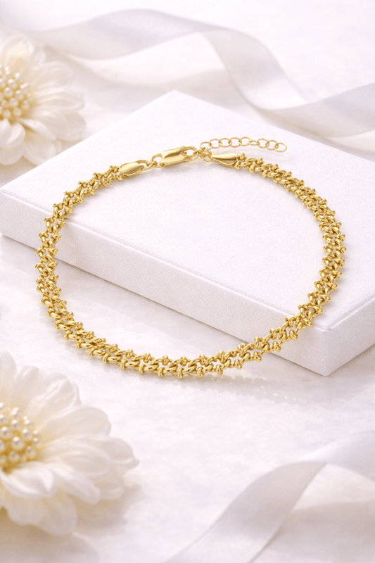 Forgylt armbånd i 925 sølv 21 cm – et stilrent smykke som fullfører antrekket - Bjerveur.no