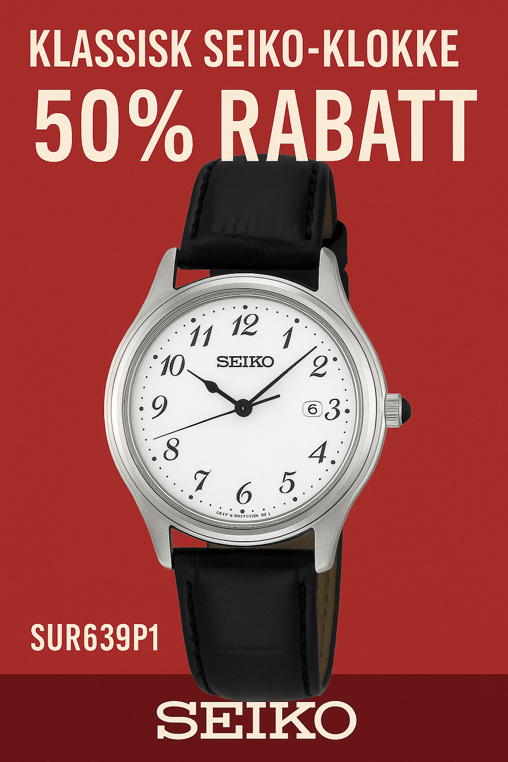 Halv pris på Seiko SUR639P1 – Klassisk dameklokke til kun 1579kr! - Bjerveur.no
