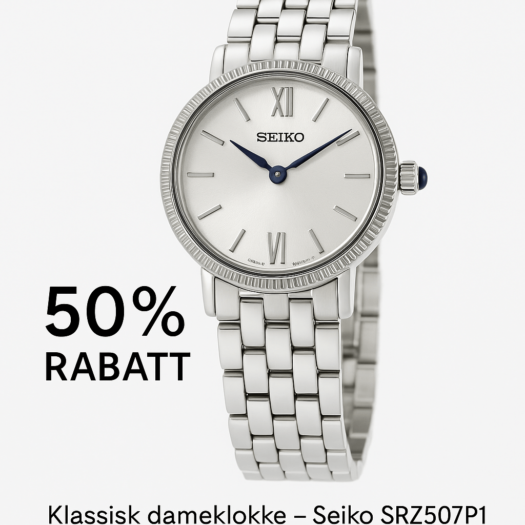 Klassisk eleganse på tilbud – Seiko SRZ507P1 til 50 % rabatt - Bjerveur.no