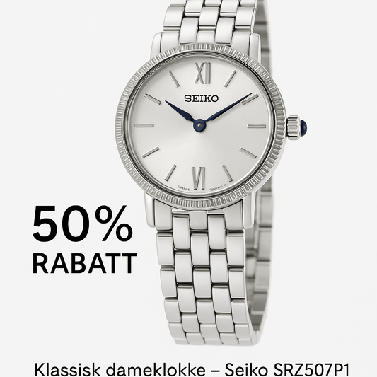 Klassisk eleganse på tilbud – Seiko SRZ507P1 til 50 % rabatt - Bjerveur.no
