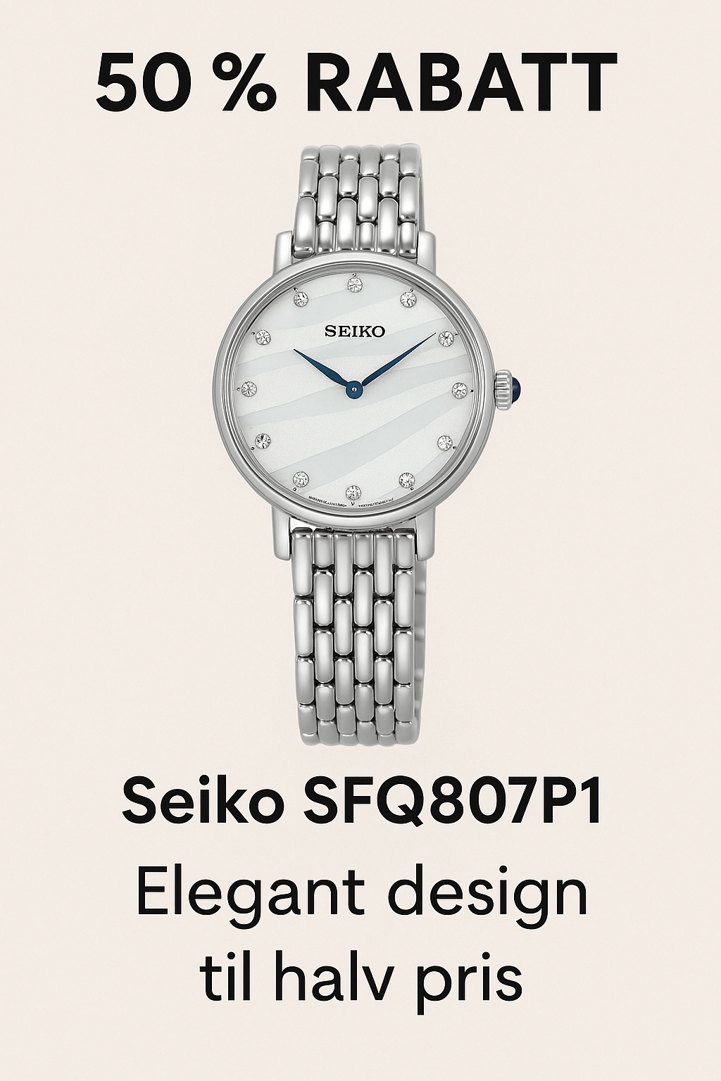 Luksuriøs dameklokke fra Seiko – SFQ807P1 til 50 % rabatt - Bjerveur.no