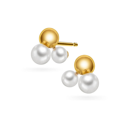 Øredobber i gult gull 8 x 7 mm, bilde 1 av 2