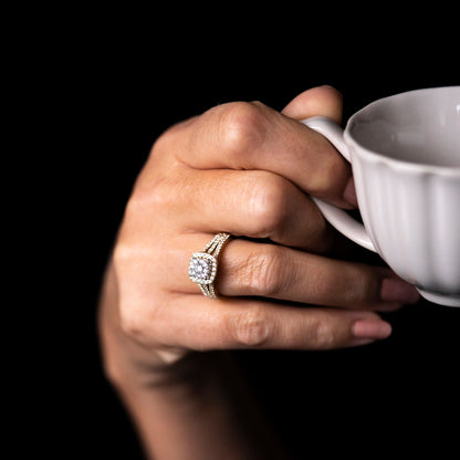 Ring i 14 karat gult gull med diamant 0,90 ct, bilde 3 av 4