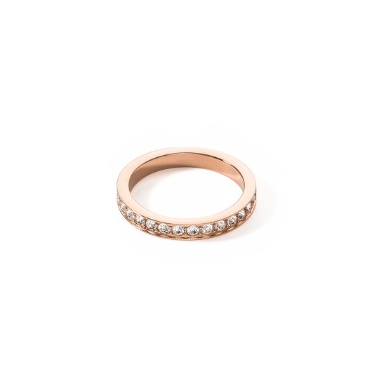 Ring rustfritt stål og krystaller slank rosegullkrystall 012740182252