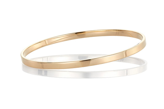Classic armring i 585 gult gull, flat profil, 4 mm, str. 72