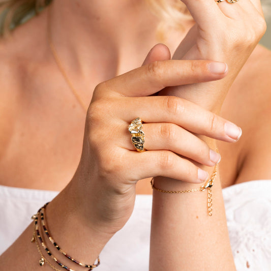 Shapes Mindful ring til dame i forgylt sølv, justerbar, 9 mm, bilde 2 av 4