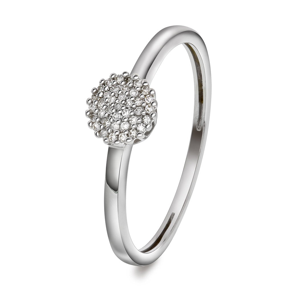 Ring i 585 hvitt gull med diamant 0,06 ct, størrelse 54, bilde 1 av 4