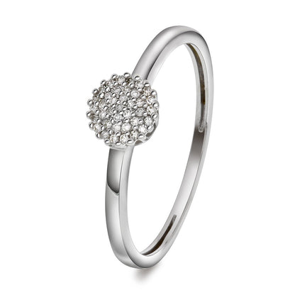 Ring i 585 hvitt gull med diamant 0,06 ct, størrelse 54, bilde 1 av 4