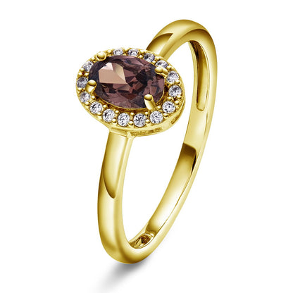 Athens Charm ring i forgylt sølv med zirkonia, 8,5 x 6,5 mm, bilde 1 av 2
