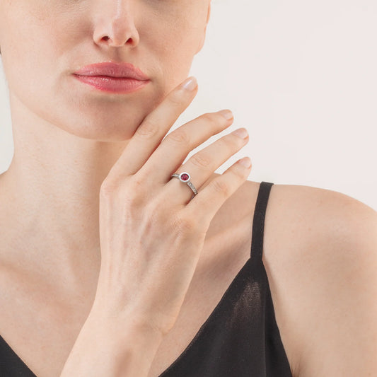 Sparkling Dots ring sølv rød 022840031752