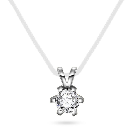 Vida anheng i 585 hvitt gull med diamant 0,50 ct, bilde 1 av 2