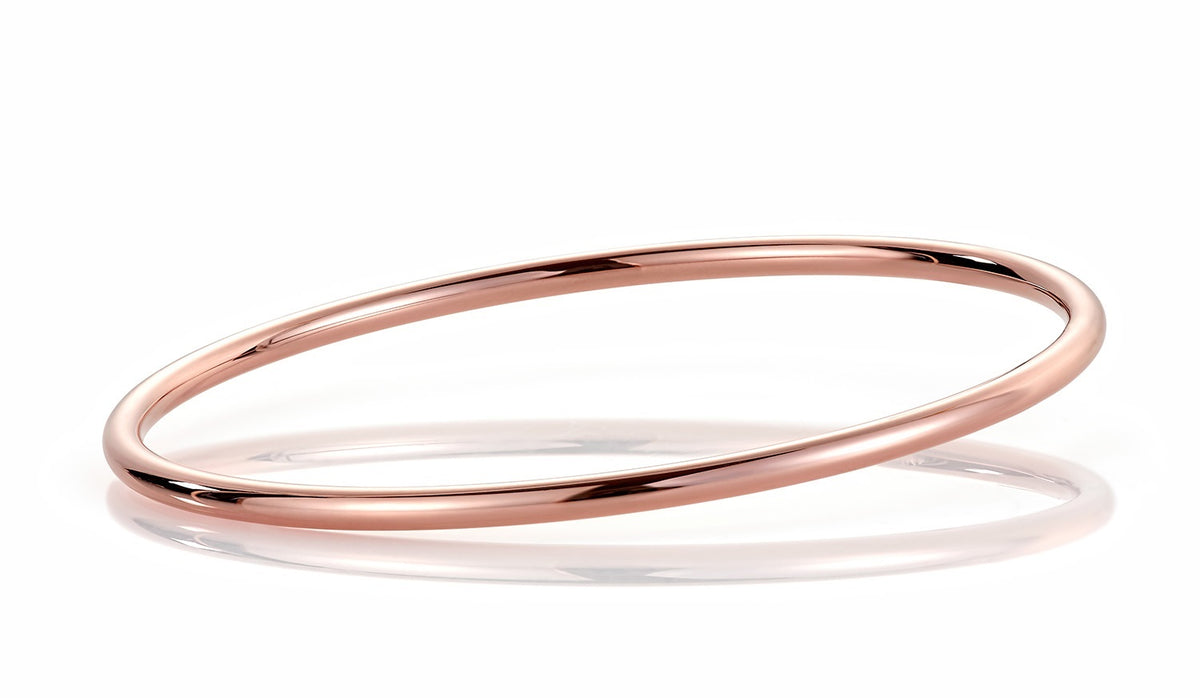 Armring i 585 rosé gull, rund profil 3 mm, størrelse 72