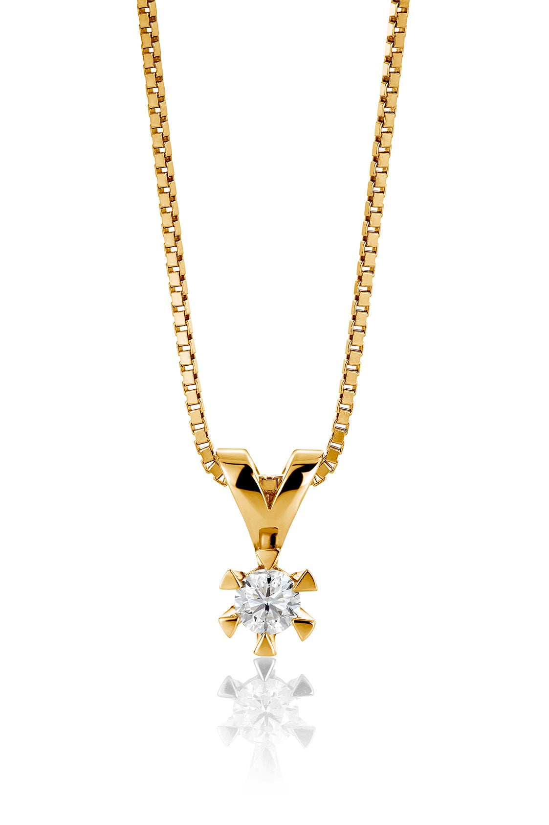 Svolder anheng i 585 gull med diamant 0,20 ct GTW/VS, bilde 1 av 2