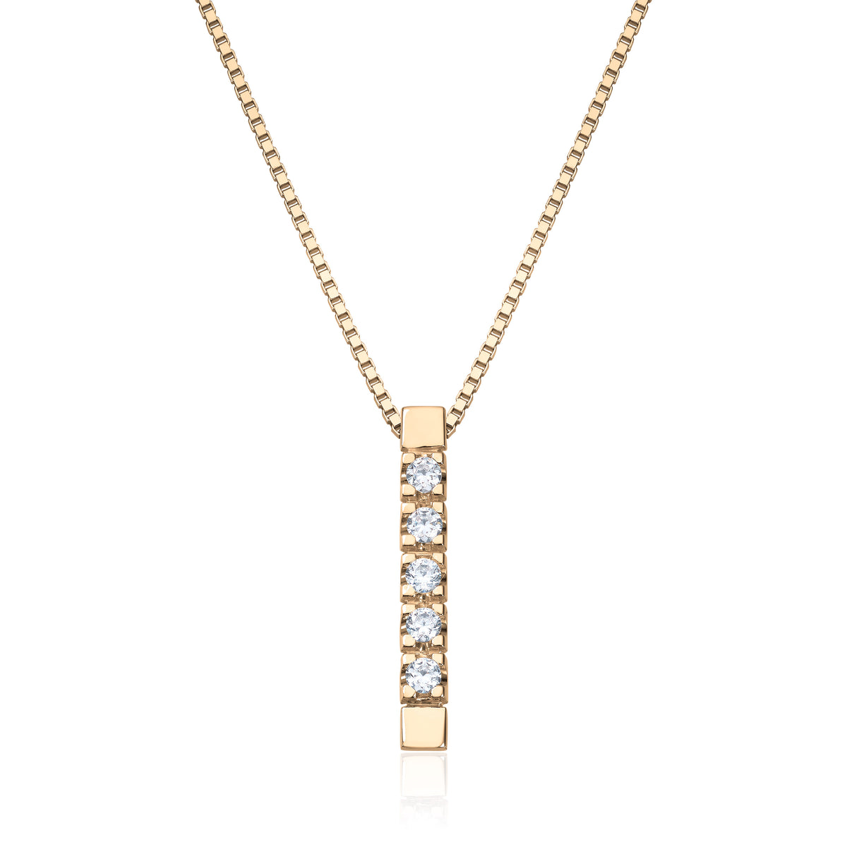 Allianse anheng i 585 gull med 5 diamanter 0,15 ct HWE/SI, bilde 1 av 2