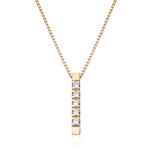 Allianse anheng i 585 gull med 5 diamanter 0,15 ct GTW/SI, bilde 1 av 2