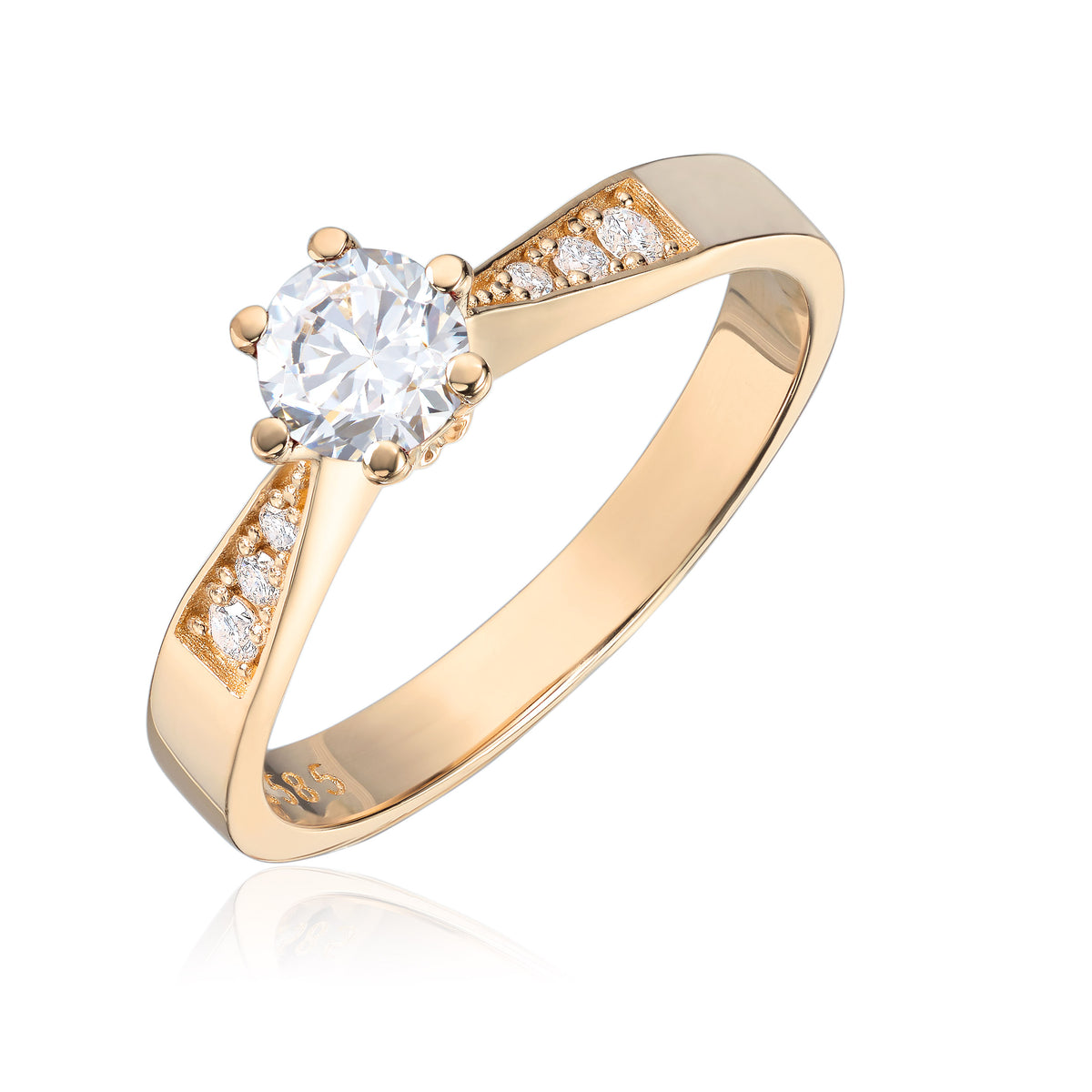 Svolder ring i 585 gull med diamanter 1,09 ct, bilde 1 av 2