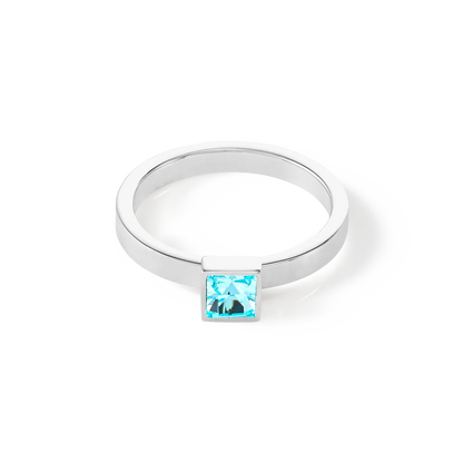 Brilliant Square liten ring sølv aqua 050140201752
