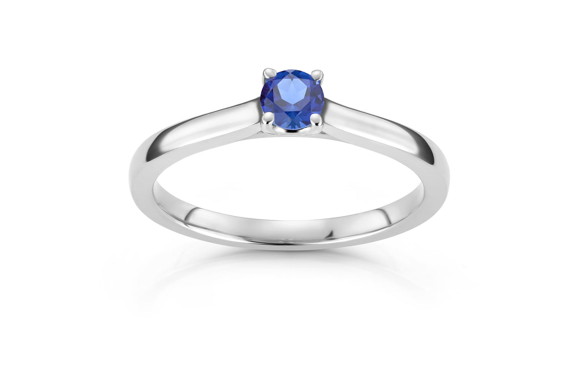 Svolder ring i 585 gull med safir og 0,01 ct diamanter, bilde 1 av 2