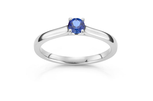 Svolder ring i 585 gull med safir og 0,01 ct diamanter, bilde 1 av 2