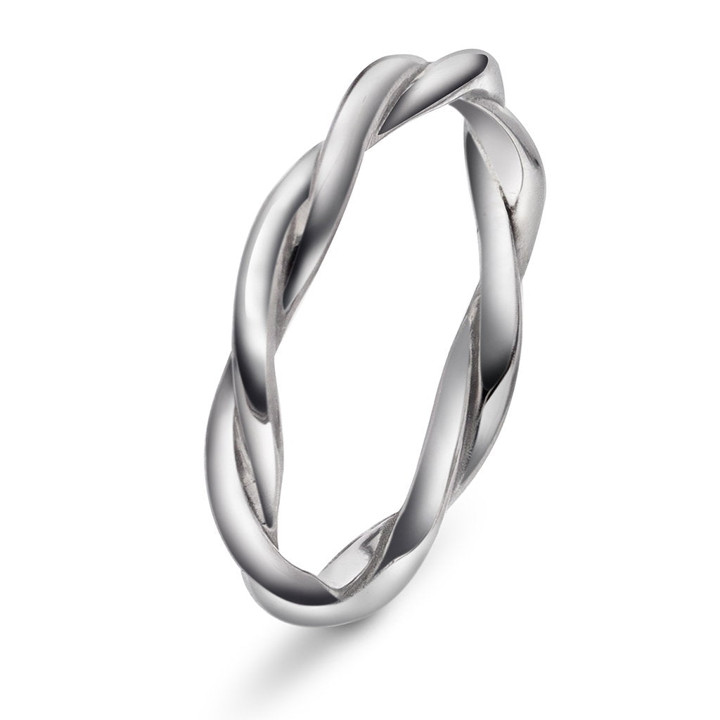 Ring i 585 hvitt gull, tvunnet 2,6 mm, bilde 1 av 4