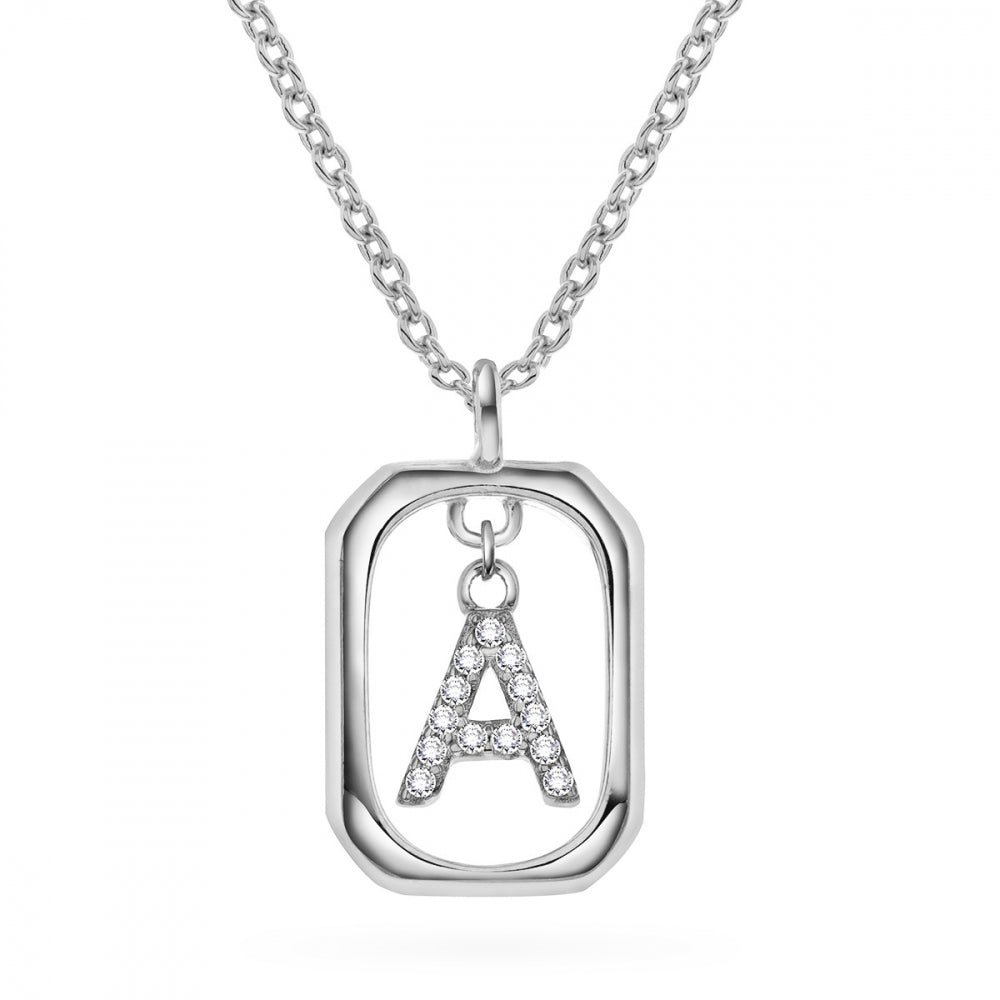 Jewelry Letters anheng i sølv med zirkonia, bokstav, bilde 57 av 57