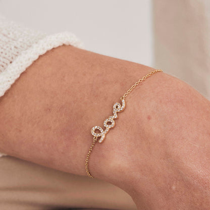 Serenity armbånd i forgylt sølv med zirkonia, Bright love, bilde 2 av 4