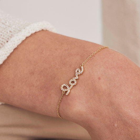 Serenity Bright love armbånd til dame i forgylt sølv med zirkonia, 8 mm, bilde 2 av 4