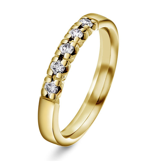 Beta ring i 14 karat gult gull med diamant 0,25 ct, 3,4 mm