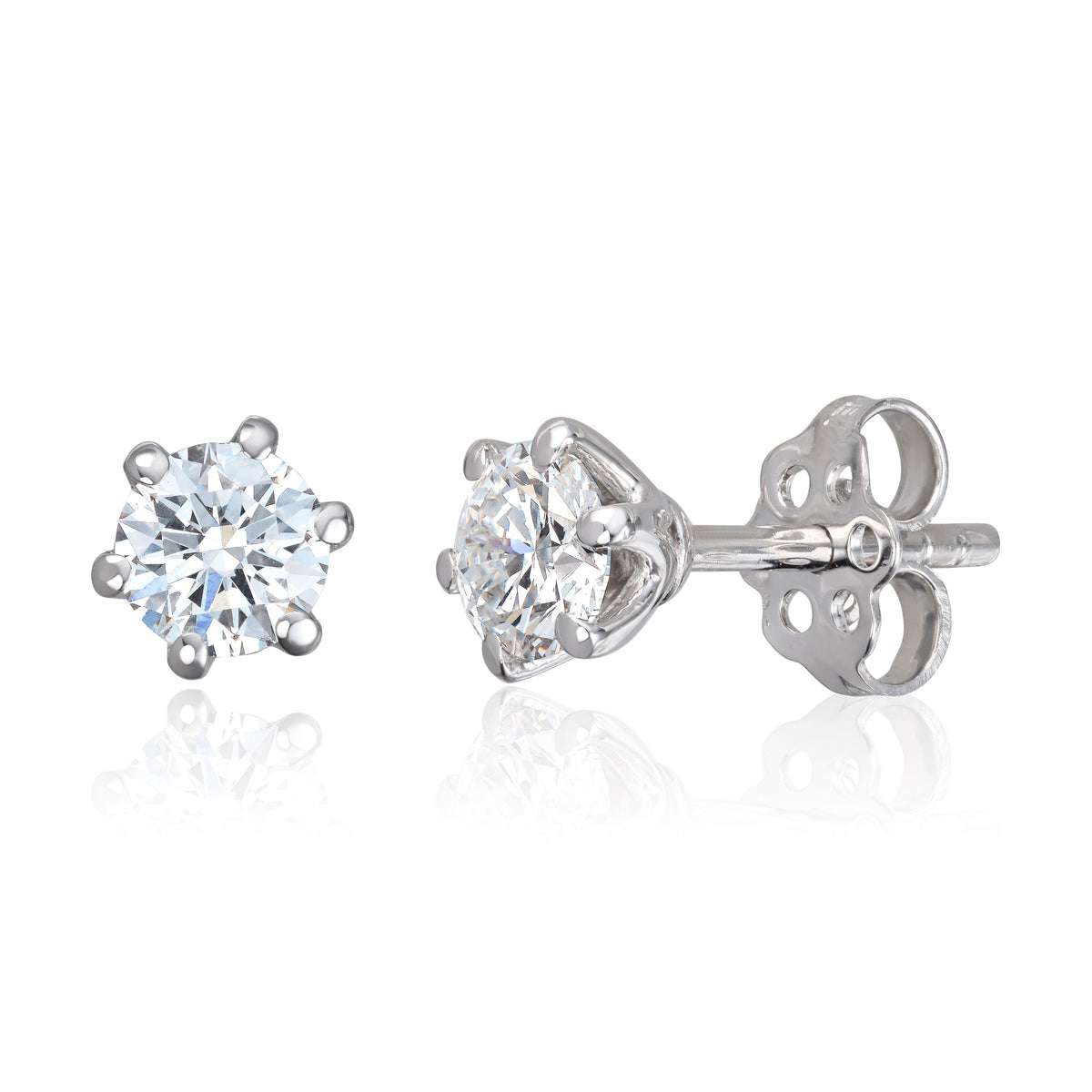 Svolder øredobber Alexandra i 585 gull med diamant 0,8 ct GTW/VS, bilde 2 av 2