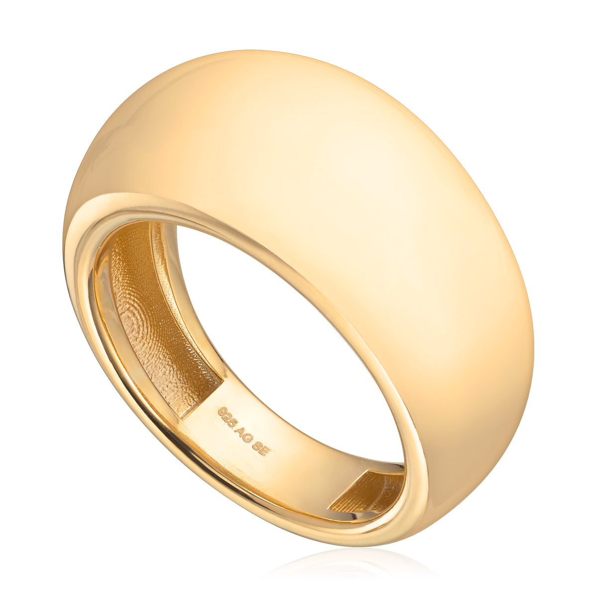 Ring i forgylt sølv, 10,7 mm bred