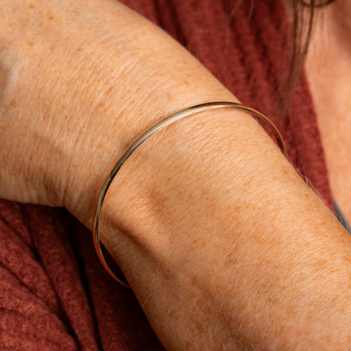 Armring i massivt 14 karat gult gull, bilde 11 av 16