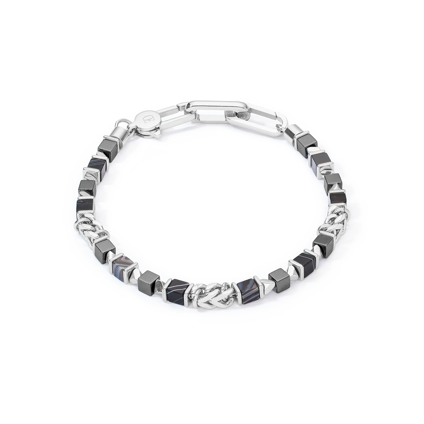Unisex bracelet cubes & chain black 0902301300