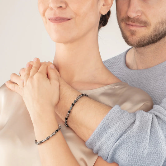 Unisex bracelet cubes & chain black 0902301300