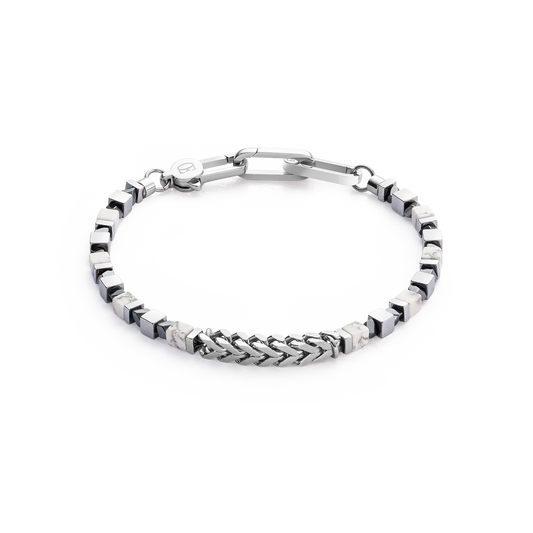 Bracelet Precious Cubes & Chain white-silver 0906301400