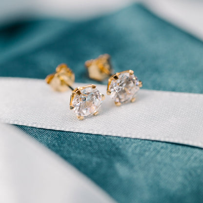 Gems Contessa øredobber i 14 karat gult gull med labdiamant 7,5 mm, bilde 5 av 5