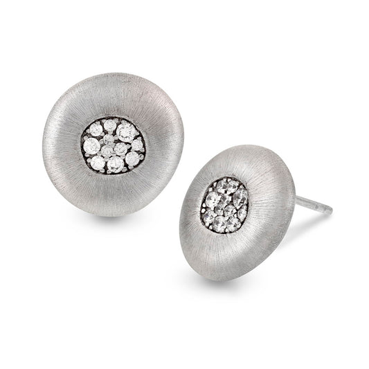 Øredobber i 925 sølv med zirkonia, 13 x 12 mm