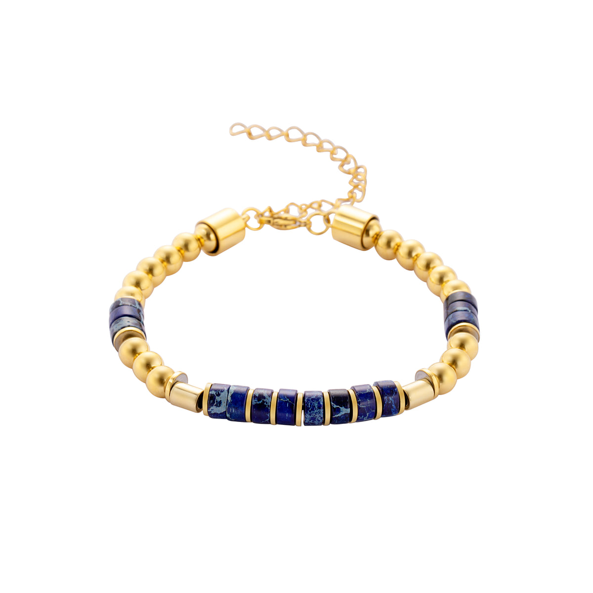 Sander emperor armbånd i forgylt stål, 6 mm, 21 cm