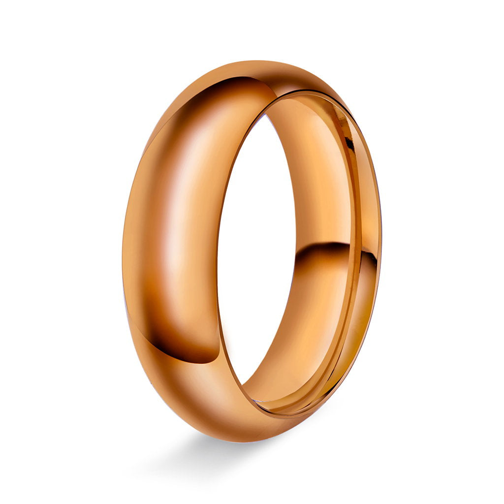 Ring i 14 karat rosé gull, innvendig halvrund/buet, bilde 5 av 6