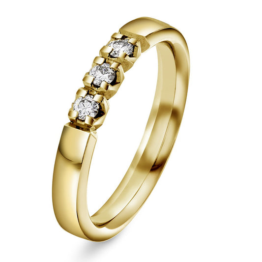 Beta ring i 14 karat gult gull med diamant 0,15 ct, 3,4 mm, bilde 1 av 3