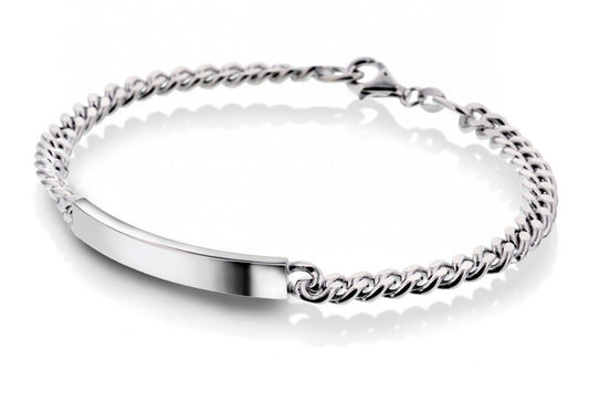 Panser ID-armbånd i rhodinert sølv 5 mm, 21,5 cm