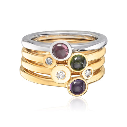 Visholm Design ring i rhodinert 585 hvitt gull med rosa turmalin, bilde 2 av 2