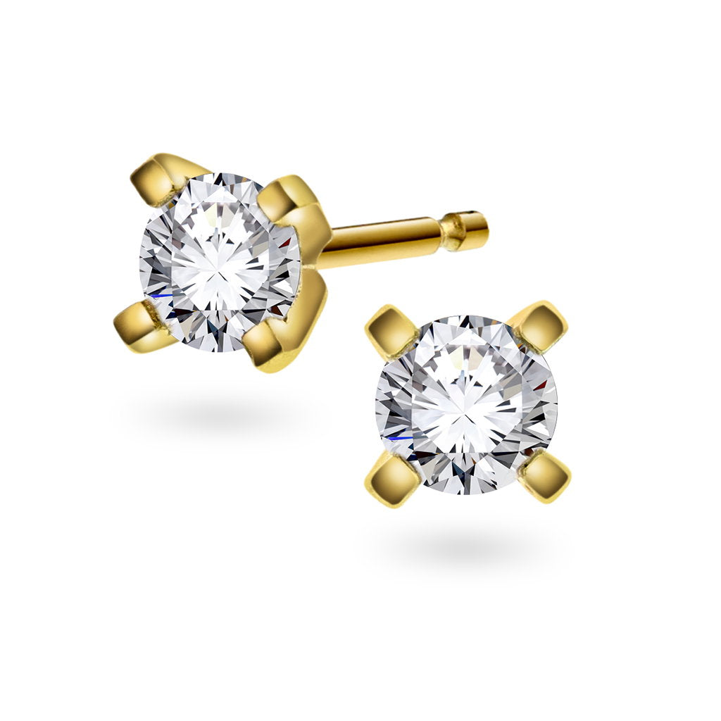 Polaris øredobber i 14 karat gult gull med diamant 0,50 ct