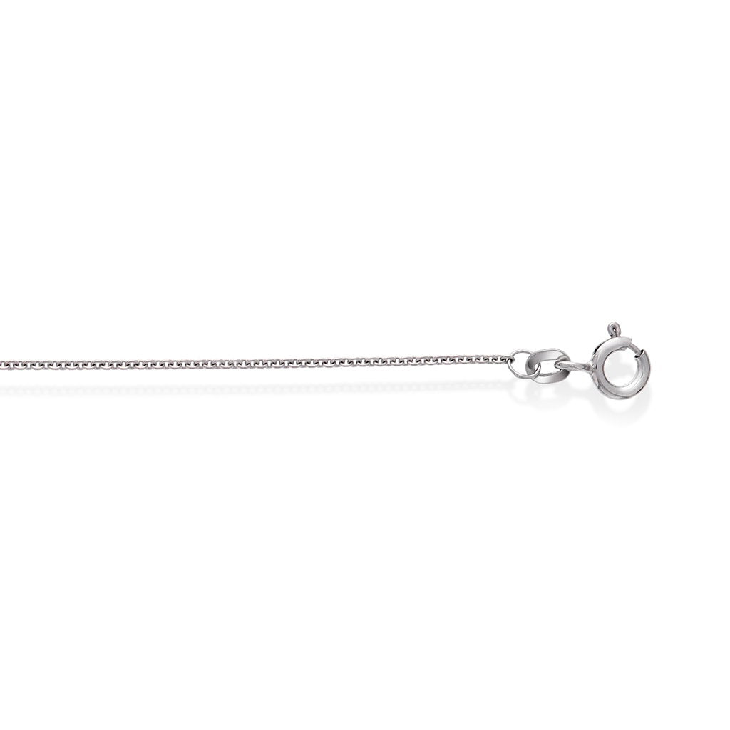 Halskjede i 14 karat hvitt gull, anker 1,1 mm, bilde 3 av 4