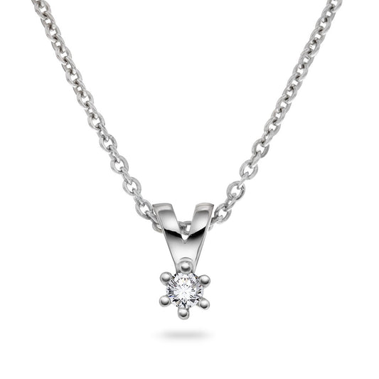 Smykke i 585 hvitt gull med diamant 0,03 ct