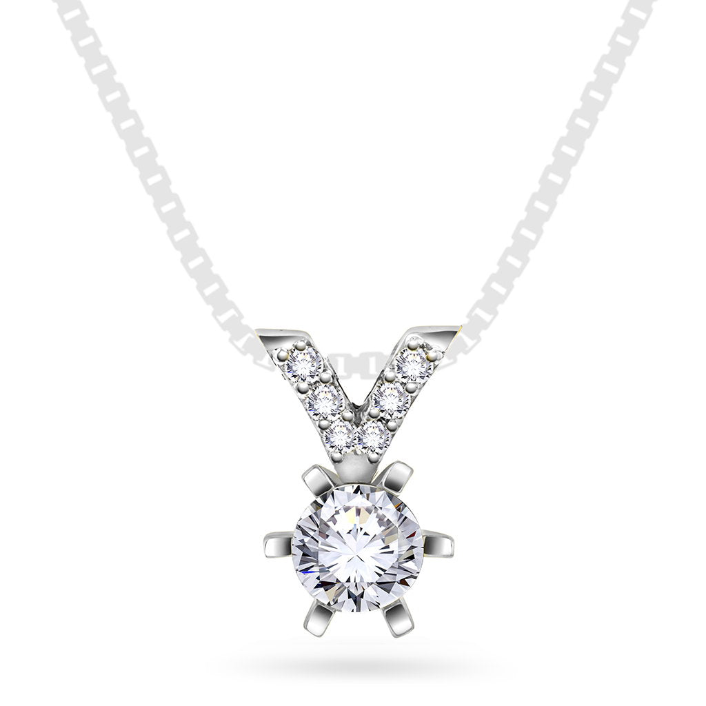 Superstar anheng i hvitt gull med diamant 0,56 ct