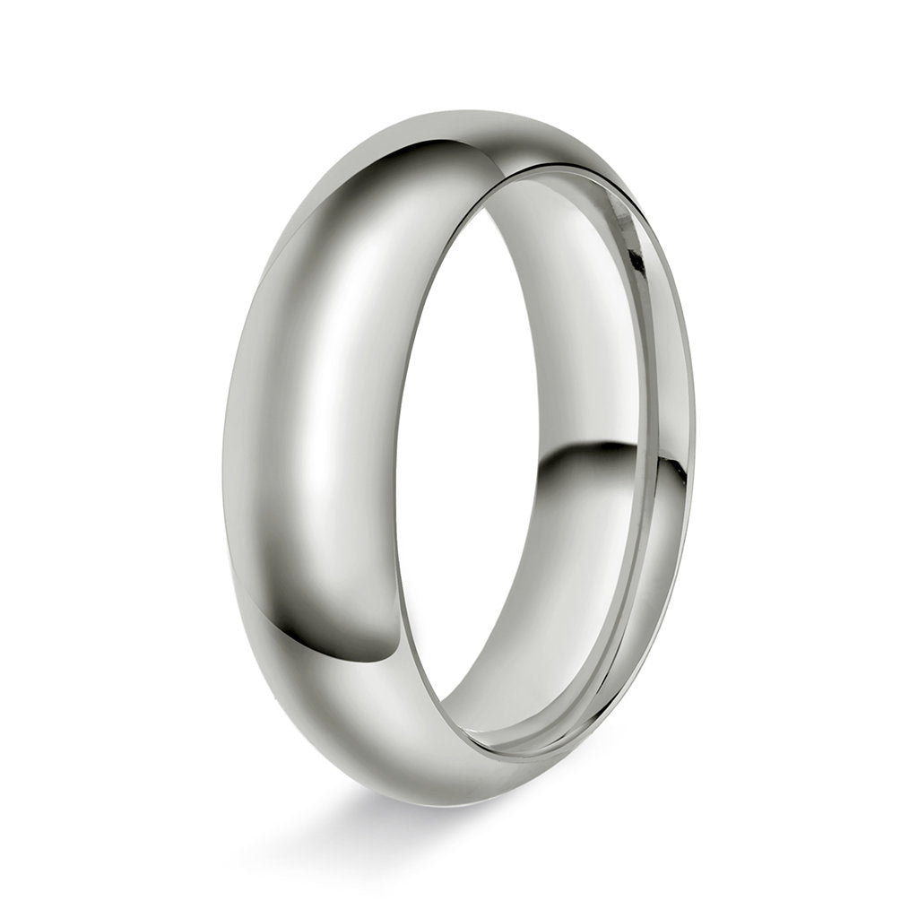 Ring i 14 karat hvitt gull, innvendig halvrund/buet, bilde 5 av 6