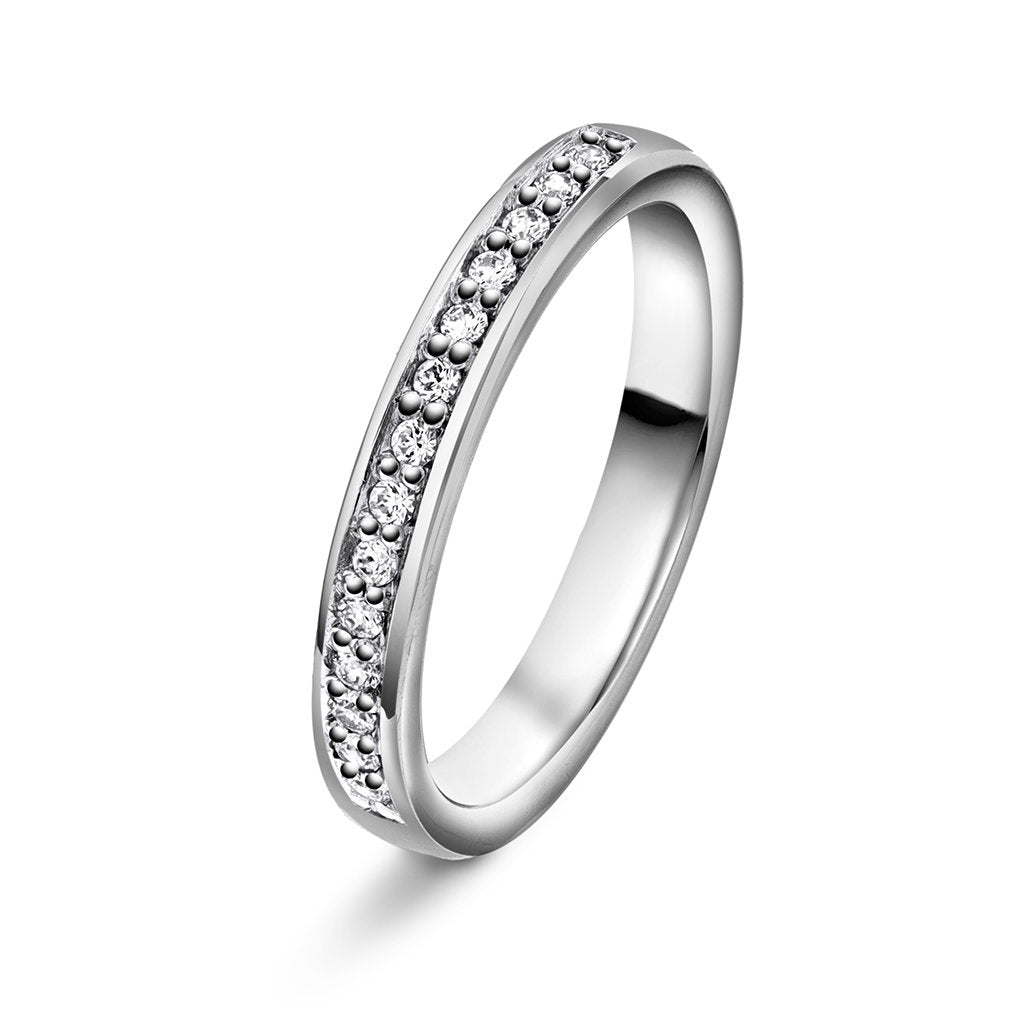 Forever giftering i 14 karat gull med diamant 0,14 ct, 3 mm, bilde 2 av 2